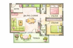Продава 3-СТАЕН град София, Дружба 2 198 300 € 387 841.09 лв.