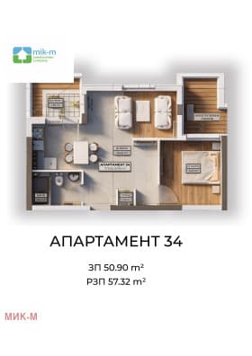Продава 2-СТАЕН град София, Овча купел 125 540 € 245 534.90 лв.