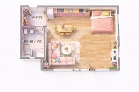 Продава 1-СТАЕН град София, Малинова долина 54 999 € 107 568.69 лв.