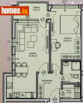 Двустаен, 76m²