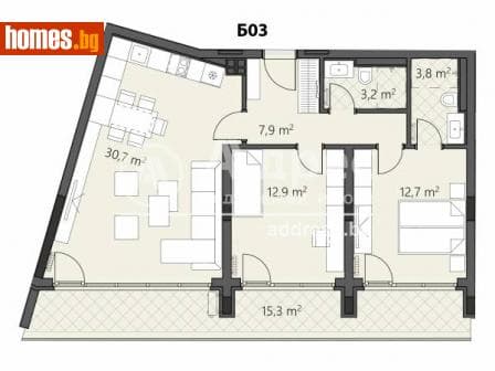 Тристаен, 123m²