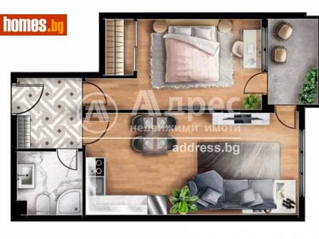Двустаен, 62m²
