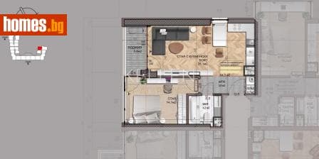 Двустаен, 79m²