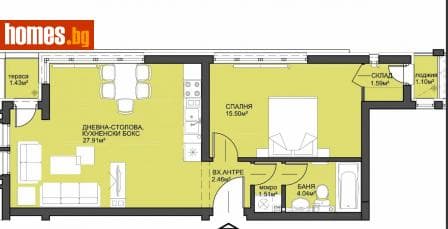 Двустаен, 78m²