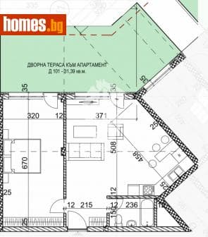 Двустаен, 71m²