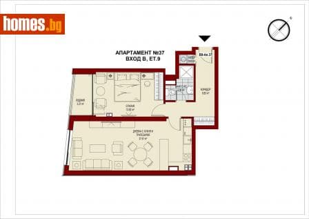 Двустаен, 80m²