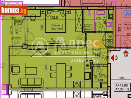 Двустаен, 75m²