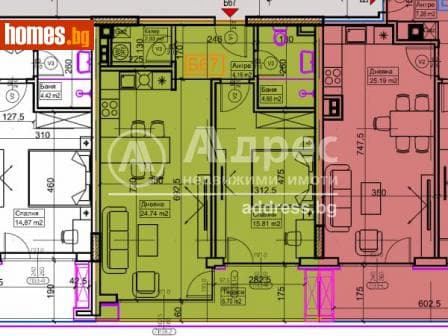 Двустаен, 74m²