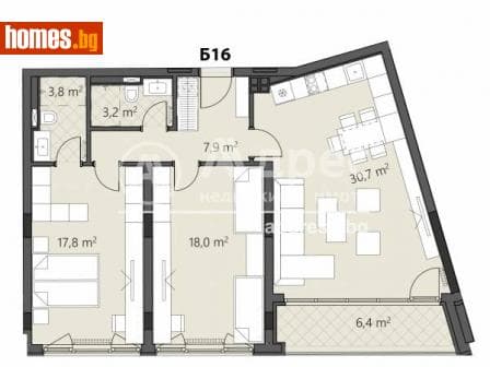 Тристаен, 122m²