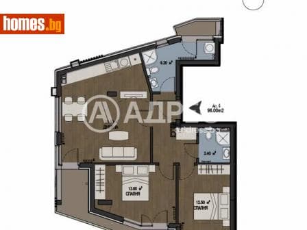 Тристаен, 113m²