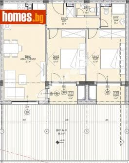 Тристаен, 99m²
