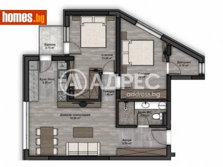 Тристаен, 96m²