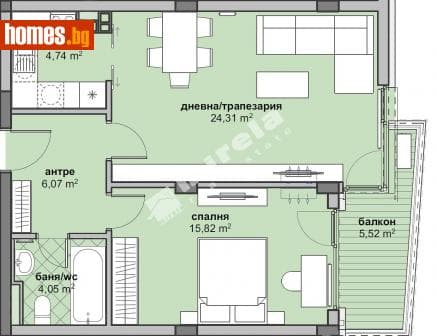 Двустаен, 83m²