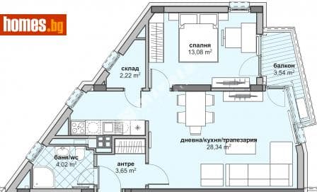 Двустаен, 82m²