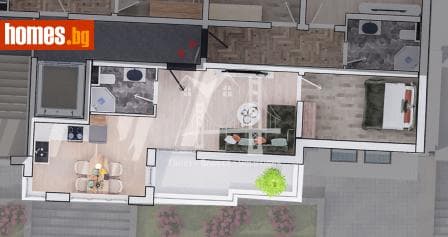 Двустаен, 62m²