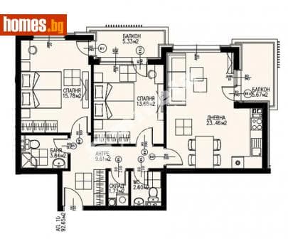 Тристаен, 112m²
