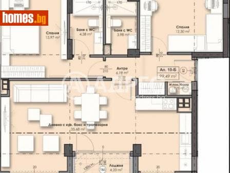 Тристаен, 121m²