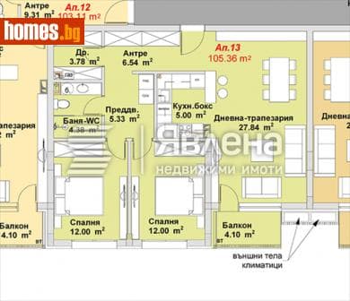 Тристаен, 105m²