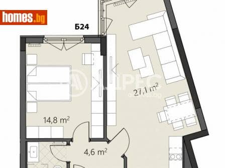 Двустаен, 71m²