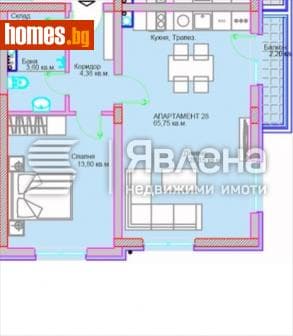 Двустаен, 76m²
