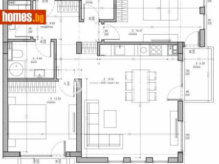 Двустаен, 91m²
