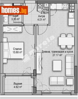 Двустаен, 76m²
