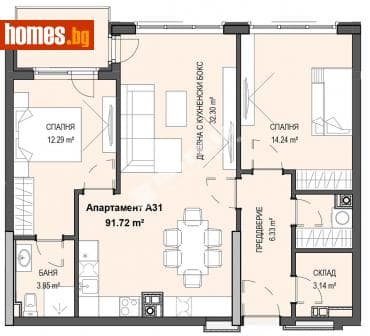 Тристаен, 106m²