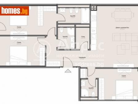 Двустаен, 65m²