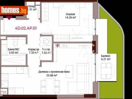 Двустаен, 107m²