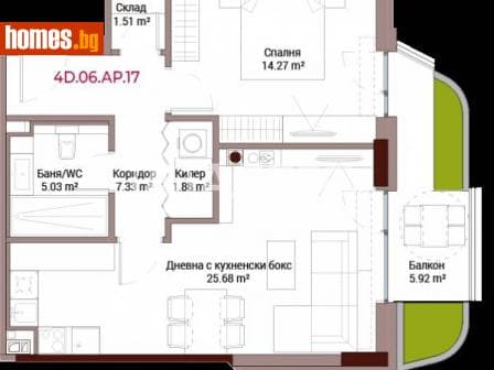 Двустаен, 101m²