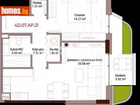 Двустаен, 101m²