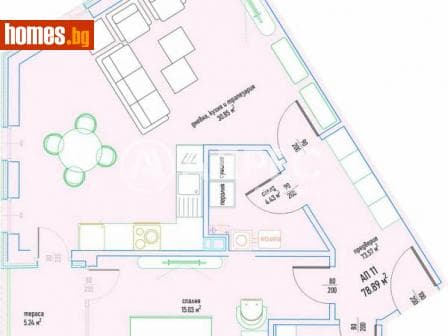 Двустаен, 96m²