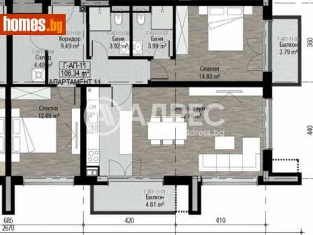 Тристаен, 129m²