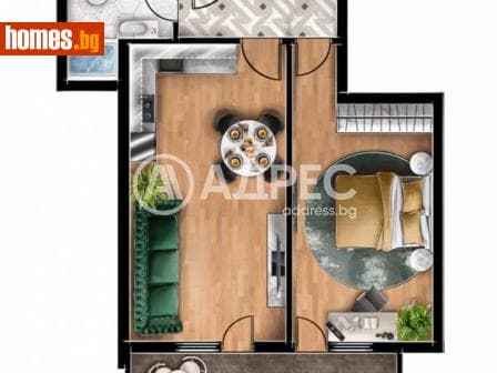 Двустаен, 67m²