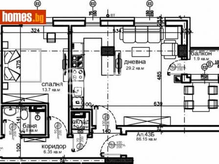 Тристаен, 96m²