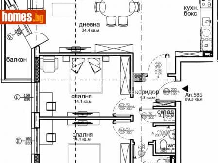 Тристаен, 100m²