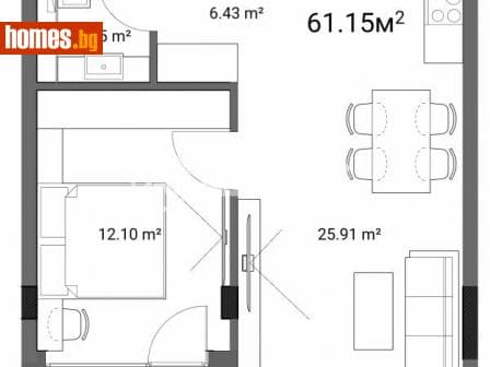 Двустаен, 75m²