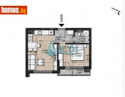Двустаен, 51m²