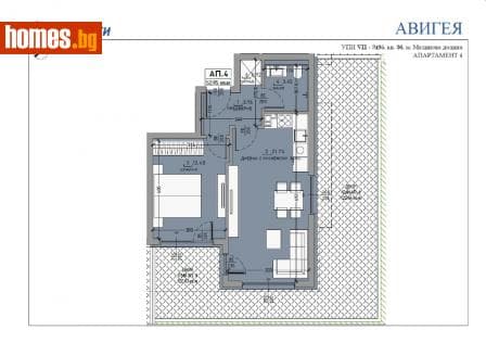 Двустаен, 62m²