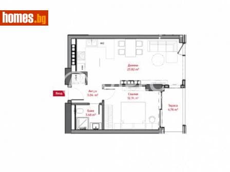 Двустаен, 68m²