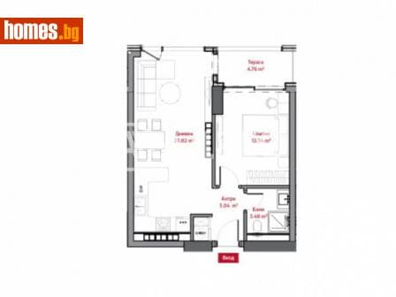 Двустаен, 68m²