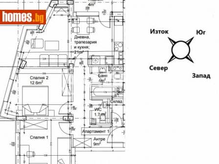 Тристаен, 90m²