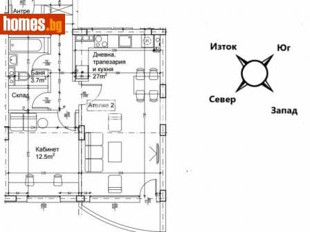 Двустаен, 76m²
