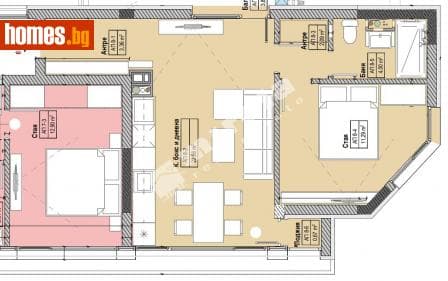 Двустаен, 84m²