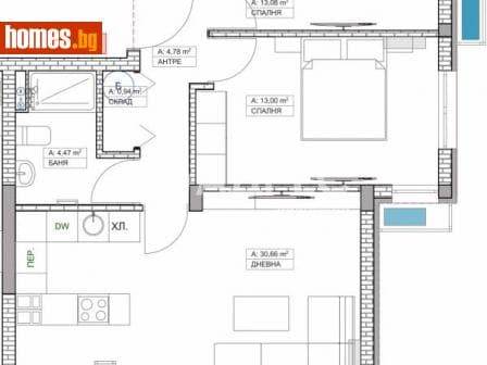 Тристаен, 99m²