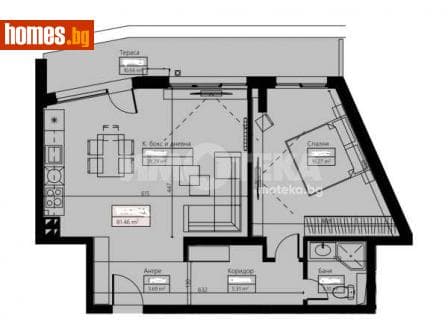 Двустаен, 98m²