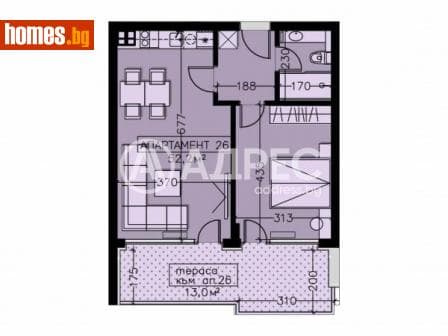 Двустаен, 80m²