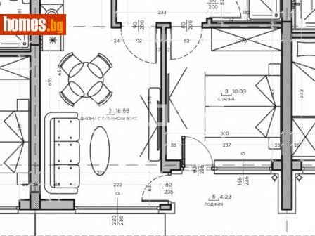 Двустаен, 55m²