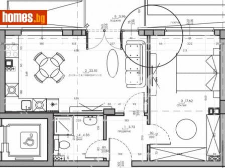 Двустаен, 68m²
