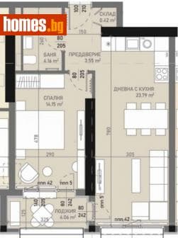 Двустаен, 72m²